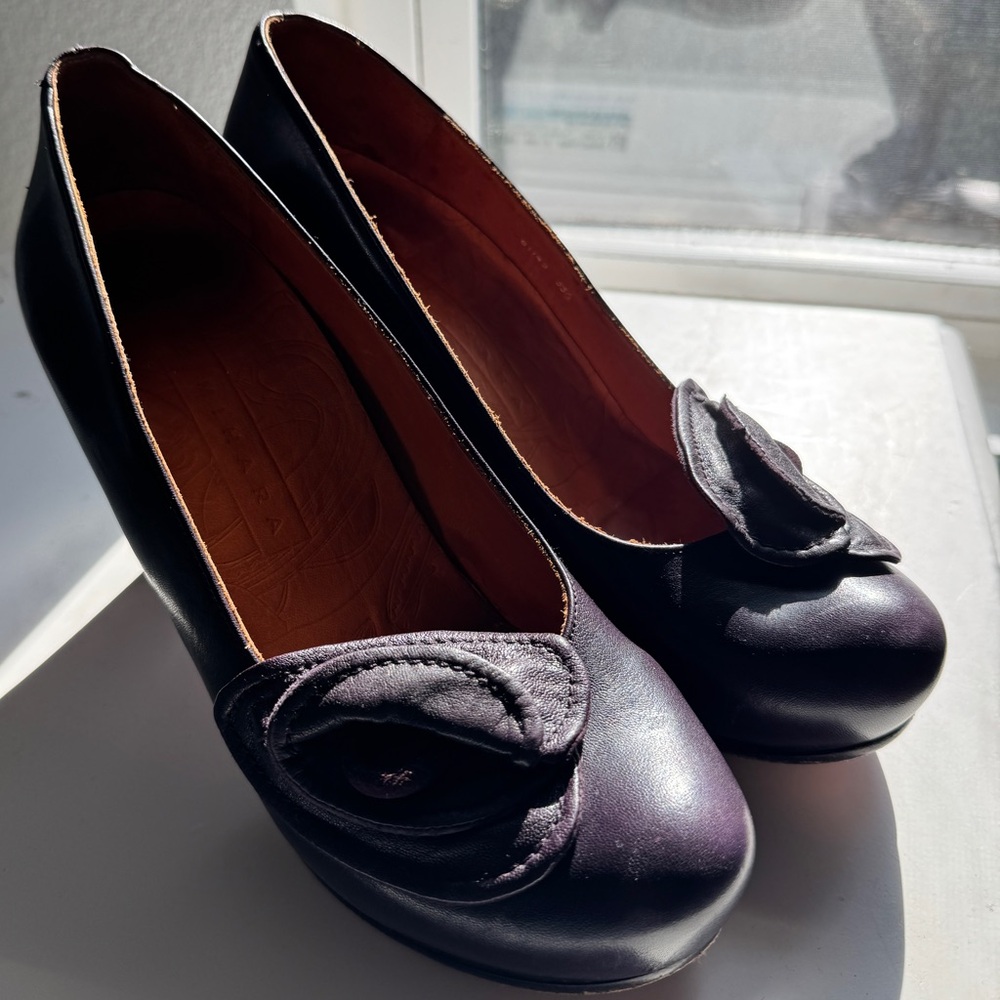 Chie Mihara Plum Leather Heels